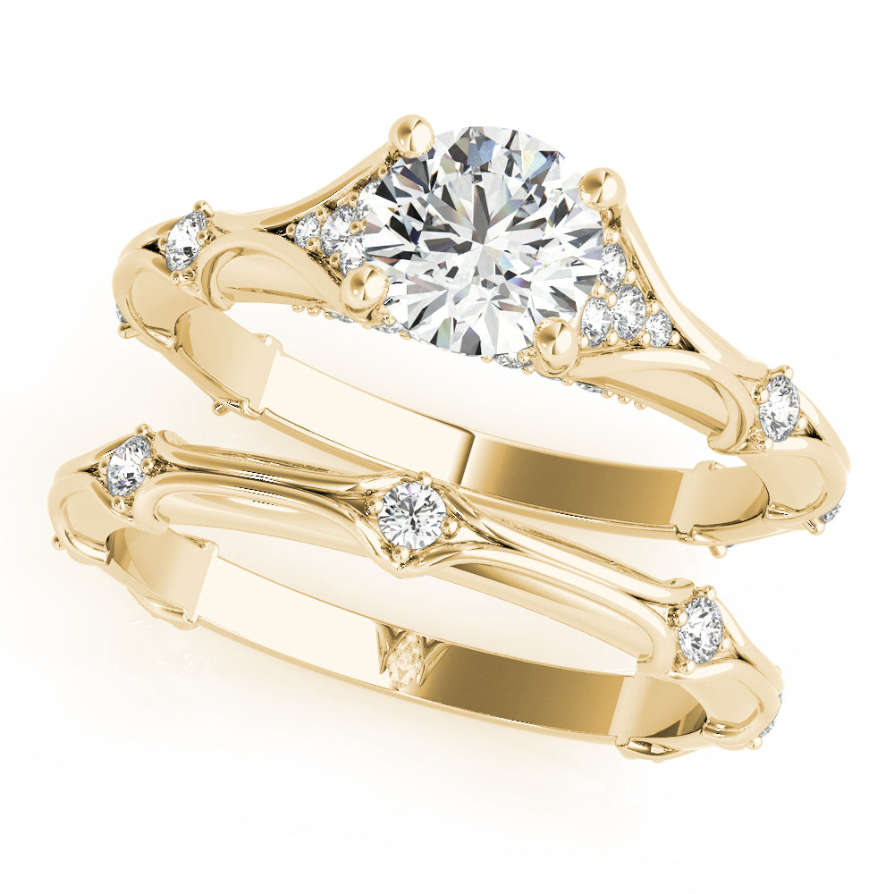 Vintage Hidden Halo Cluster Sides Engagement Ring