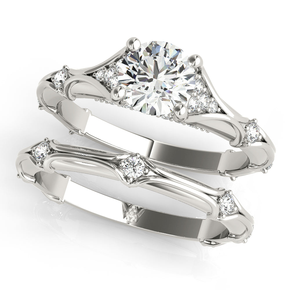 Vintage Hidden Halo Cluster Sides Engagement Ring