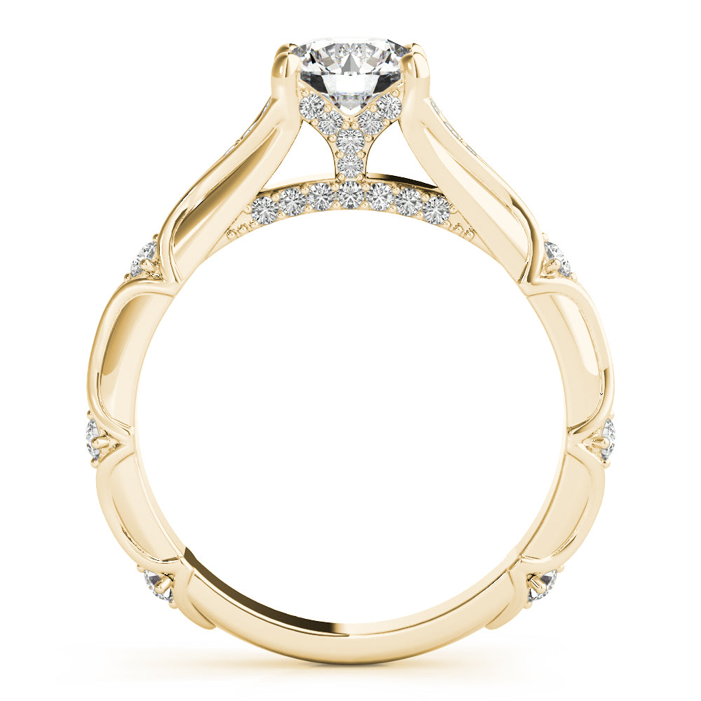 Vintage Hidden Halo Cluster Sides Engagement Ring