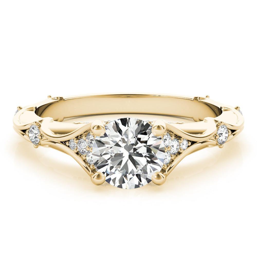 Vintage Hidden Halo Cluster Sides Engagement Ring