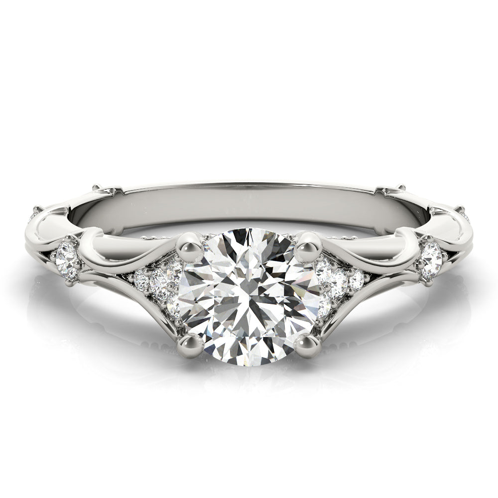 Vintage Hidden Halo Cluster Sides Engagement Ring