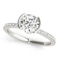 Accented Round Half Bezel Engagement Ring