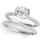 Accented Round Half Bezel Engagement Ring