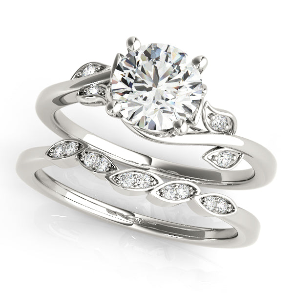 Floral Bypass Engagement Ring