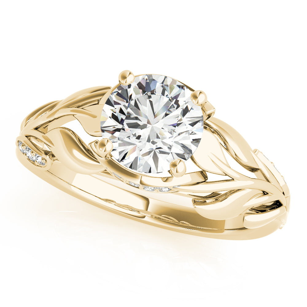 Nature Inspired Floral Leaves Engagement Ring