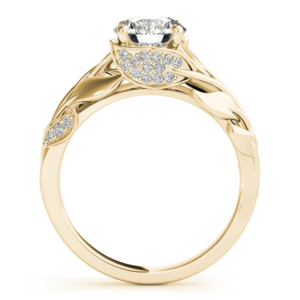 Nature Inspired Floral Leaves Engagement Ring