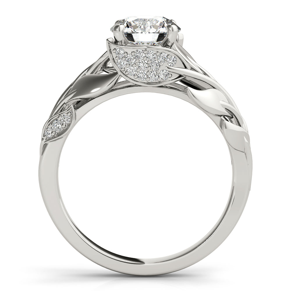 Nature Inspired Floral Leaves Engagement Ring