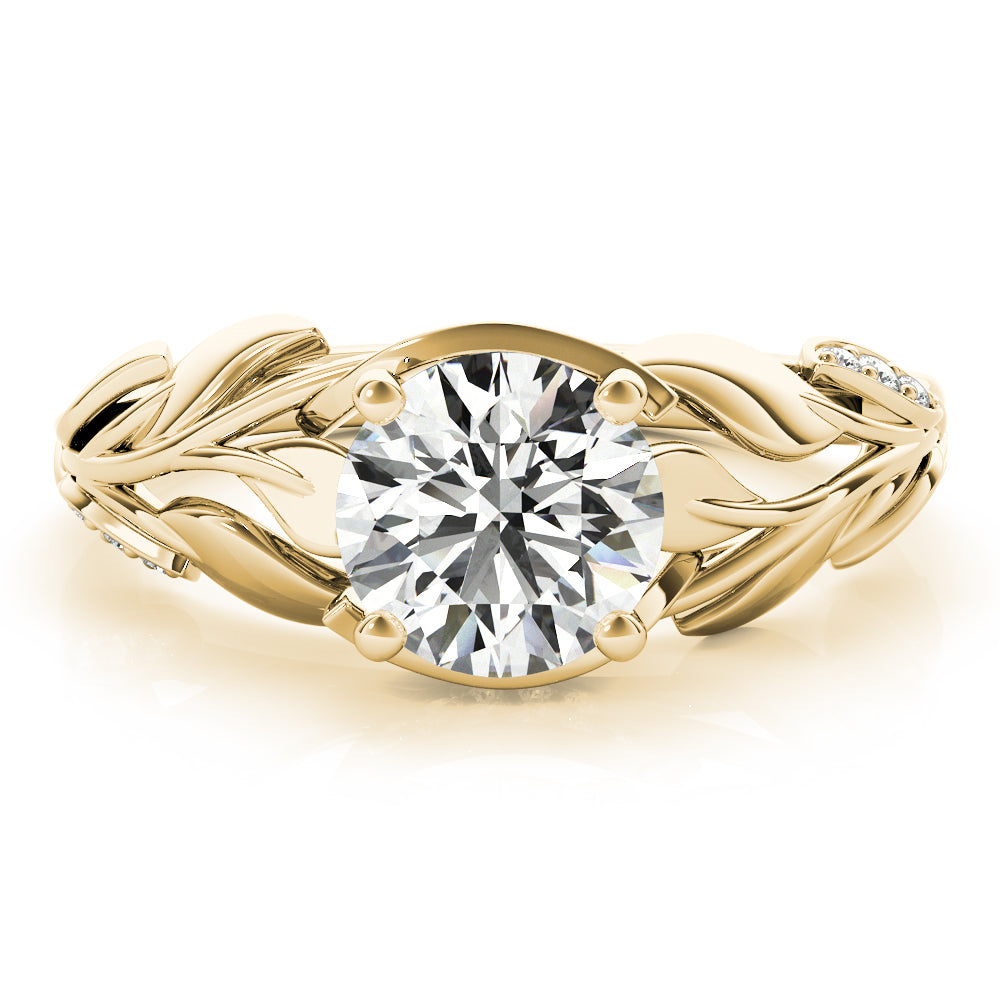 Nature Inspired Floral Leaves Engagement Ring