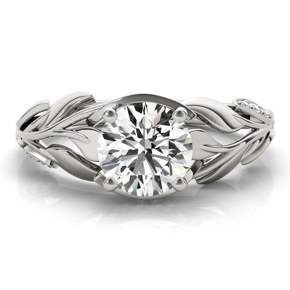 Nature Inspired Floral Leaves Engagement Ring
