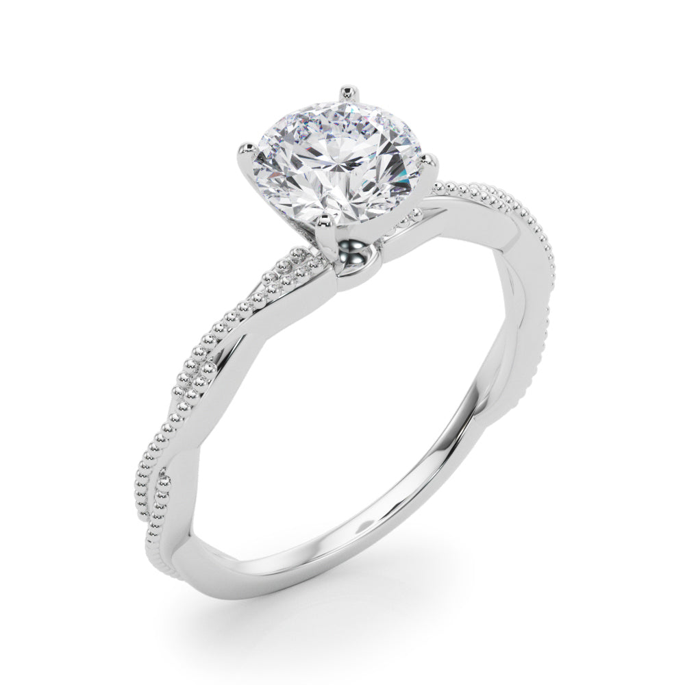 Twisting Milgrain Engagement Ring