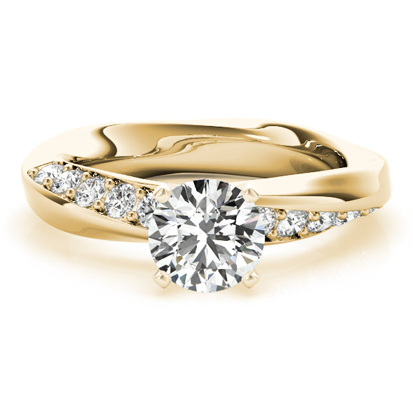 Swirl Prong-In-Channel Engagement Ring