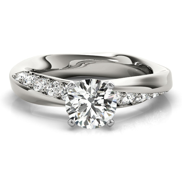 Swirl Prong-In-Channel Engagement Ring