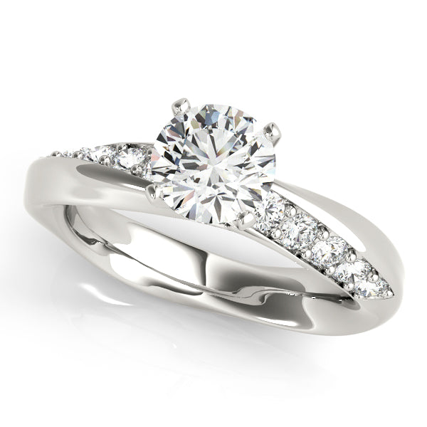 Swirl Prong-In-Channel Engagement Ring