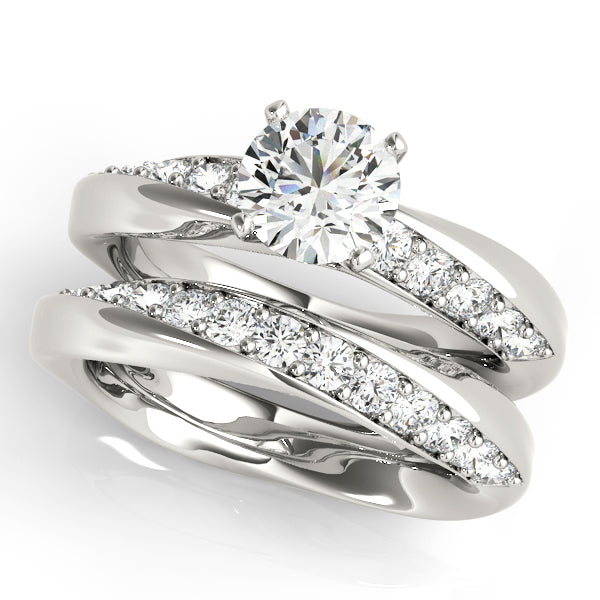 Swirl Prong-In-Channel Engagement Ring