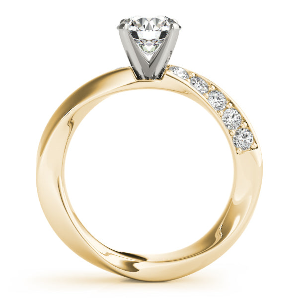 Swirl Prong-In-Channel Engagement Ring
