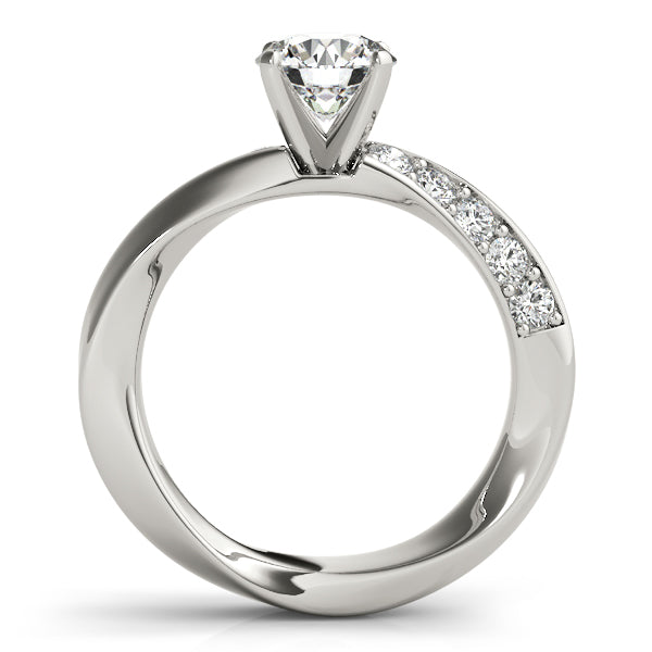Swirl Prong-In-Channel Engagement Ring
