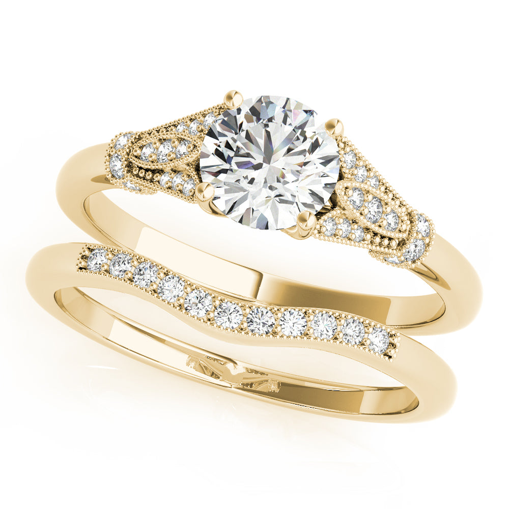 Vintage Marquise Shape Milgrain Engagement Rings