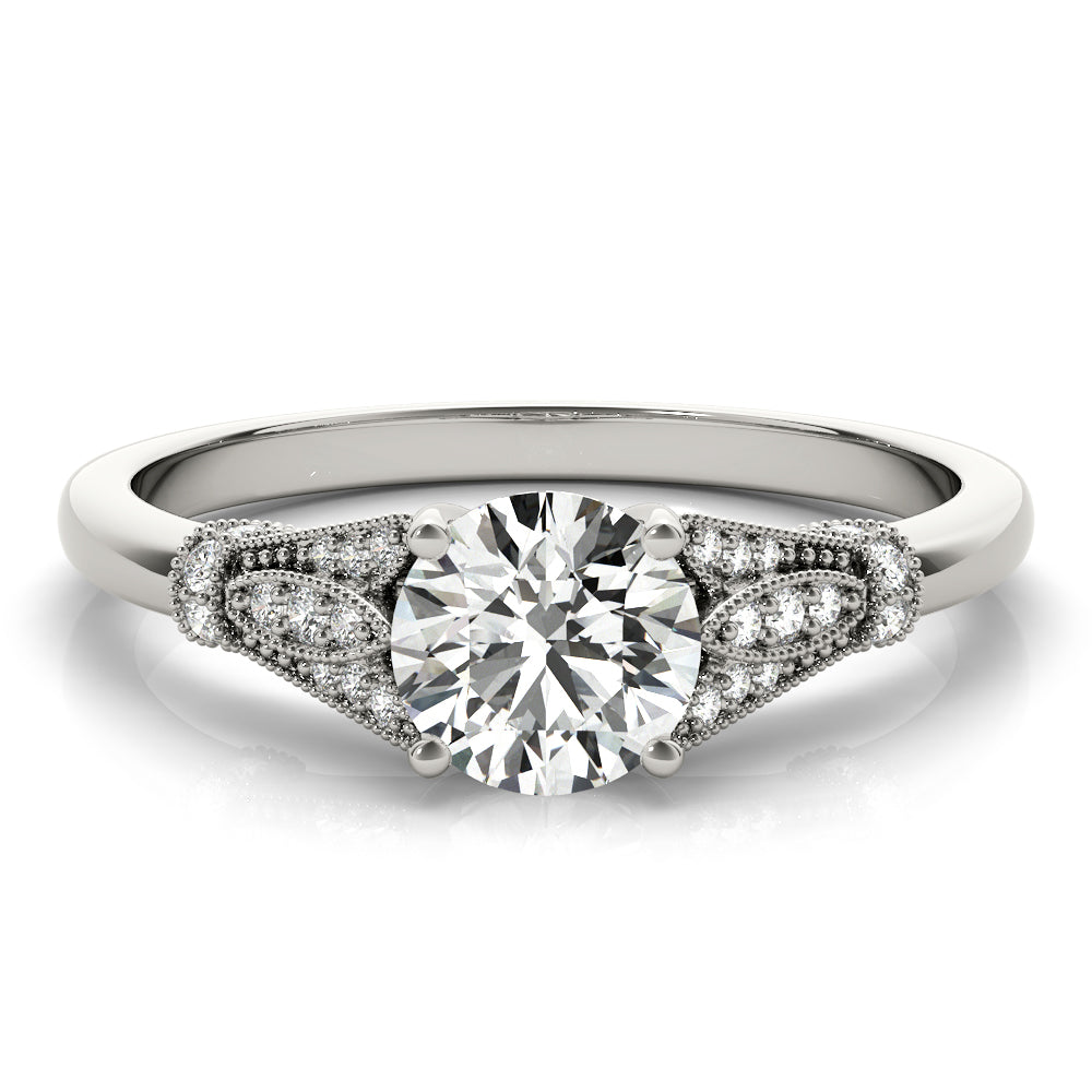 Vintage Marquise Shape Milgrain Engagement Rings