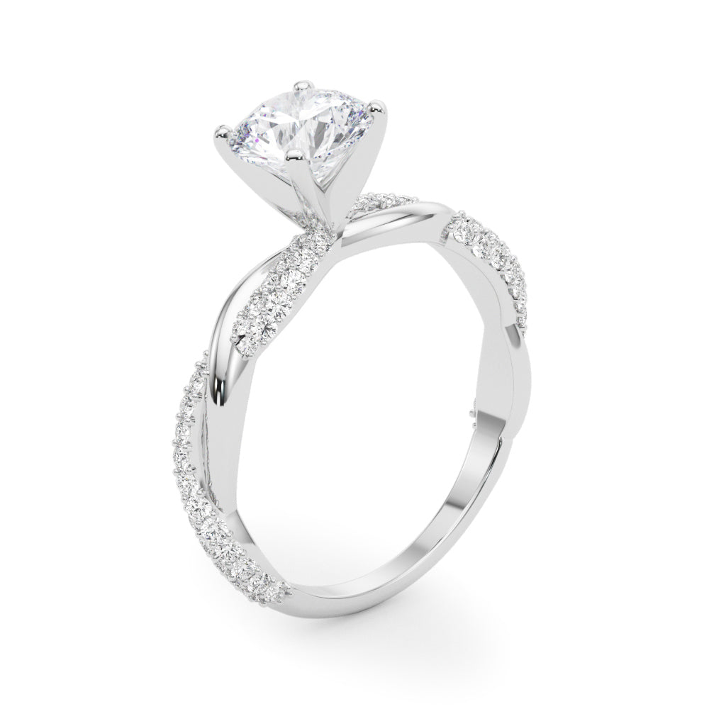Twisting Alternating Pavé Engagement Ring