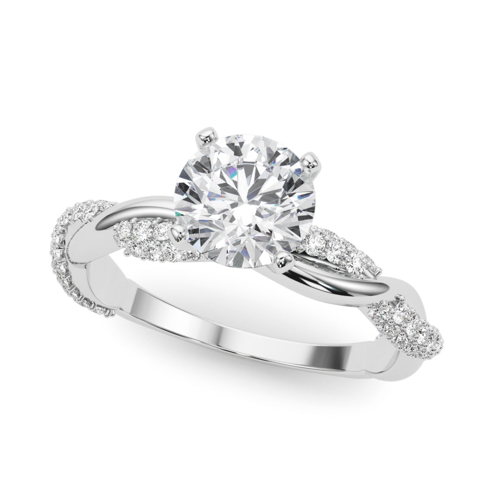 Twisting Alternating Pavé Engagement Ring