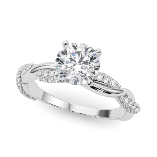 Twisting Alternating Pavé Engagement Ring