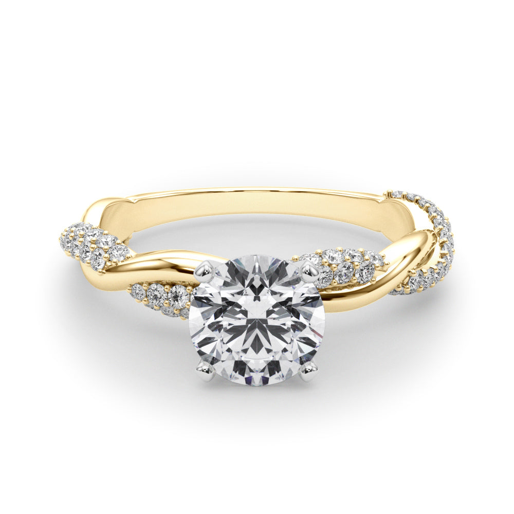 Twisting Alternating Pavé Engagement Ring