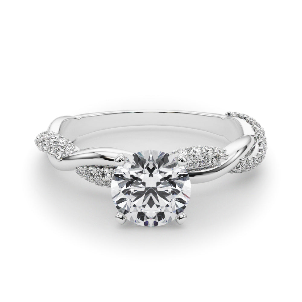 Twisting Alternating Pavé Engagement Ring