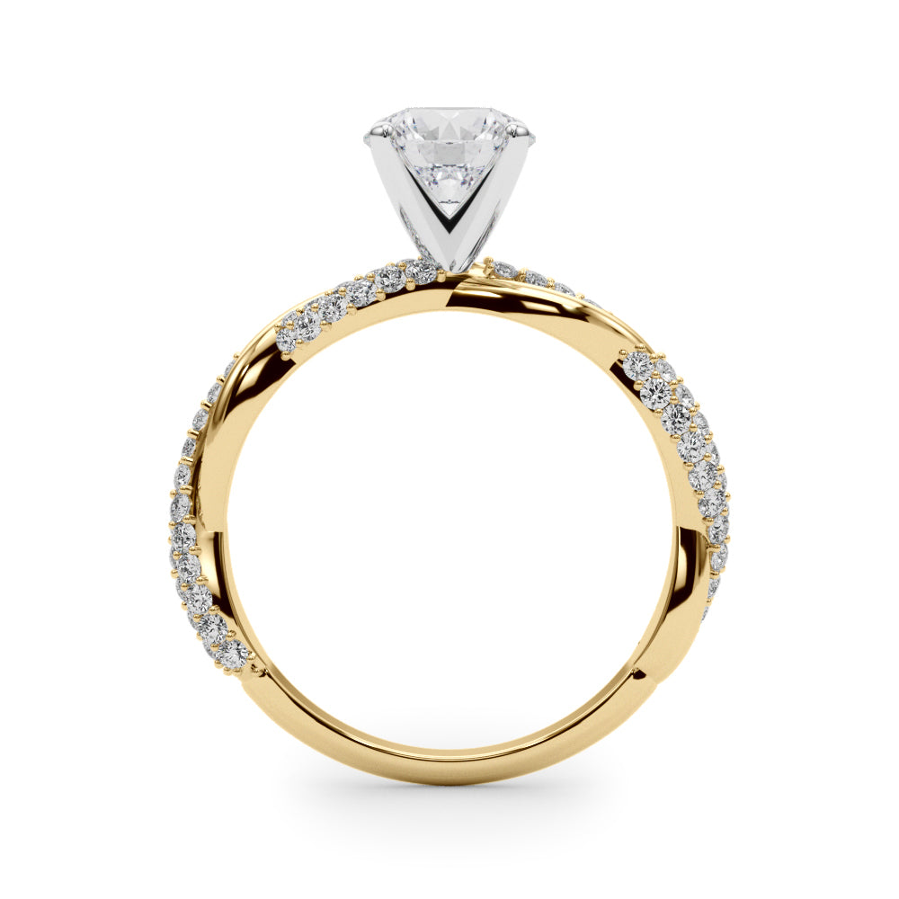 Twisting Alternating Pavé Engagement Ring