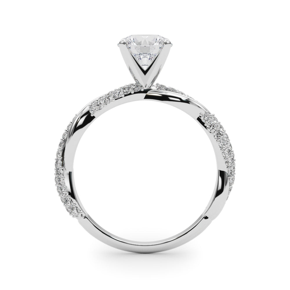Twisting Alternating Pavé Engagement Ring