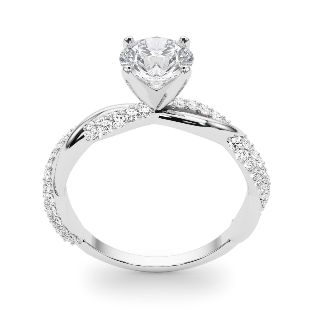 Twisting Alternating Pavé Engagement Ring