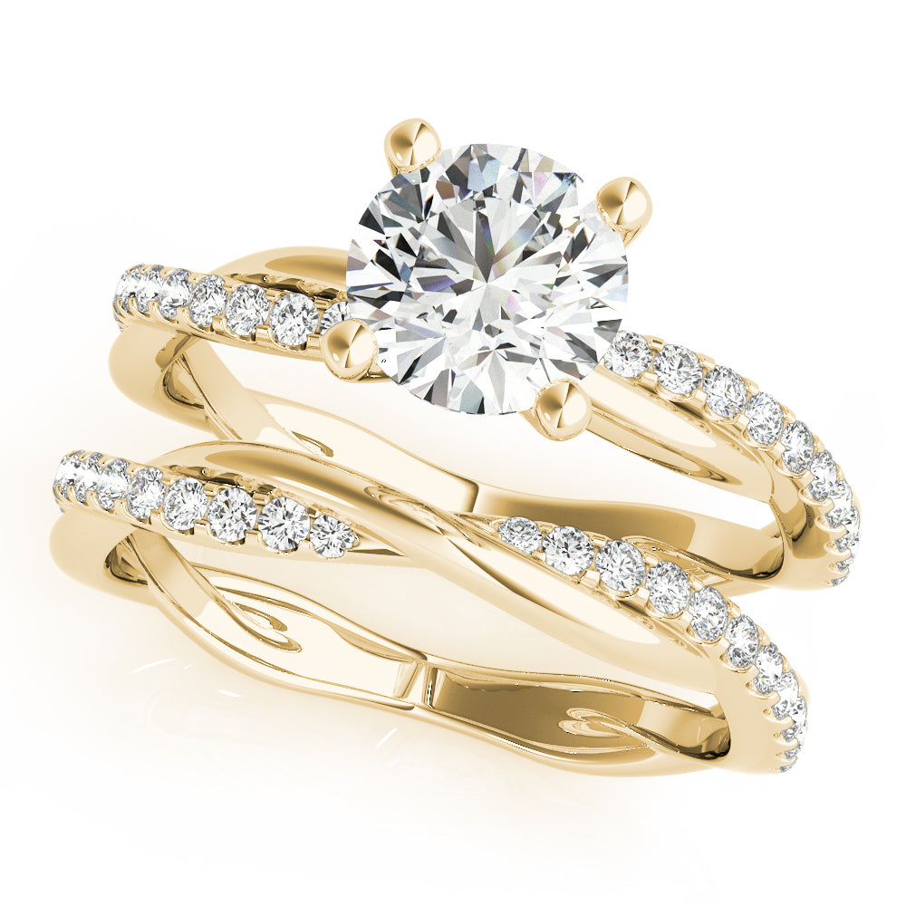Twisting Diamond Accented Engagement Ring