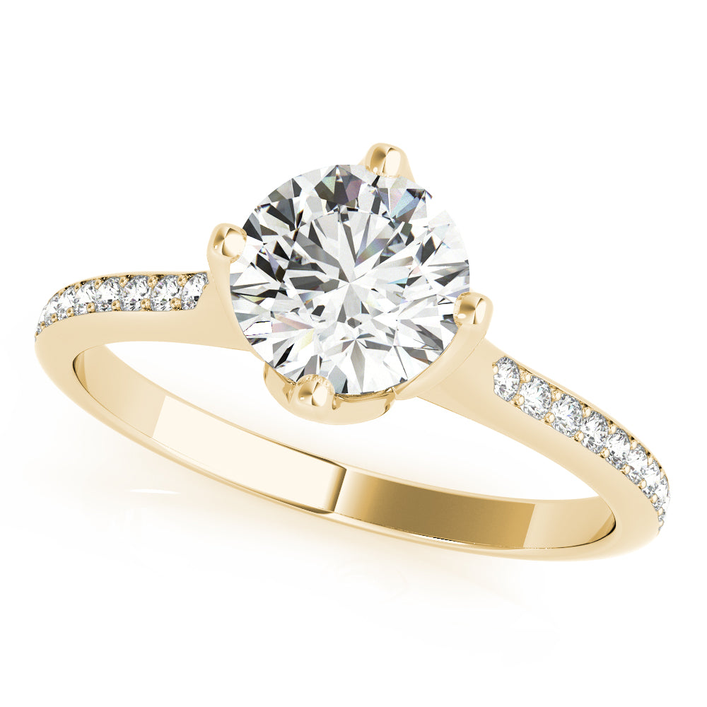 Single Row Prong Set Engagement Ring