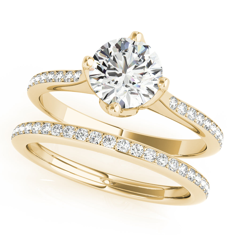 Single Row Prong Set Engagement Ring