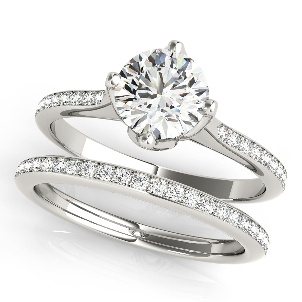 Single Row Prong Set Engagement Ring