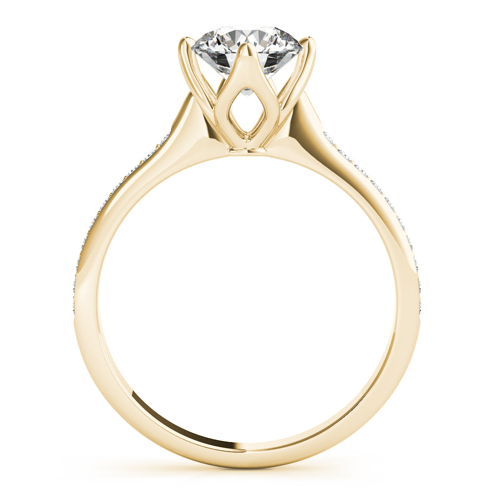 Single Row Prong Set Engagement Ring