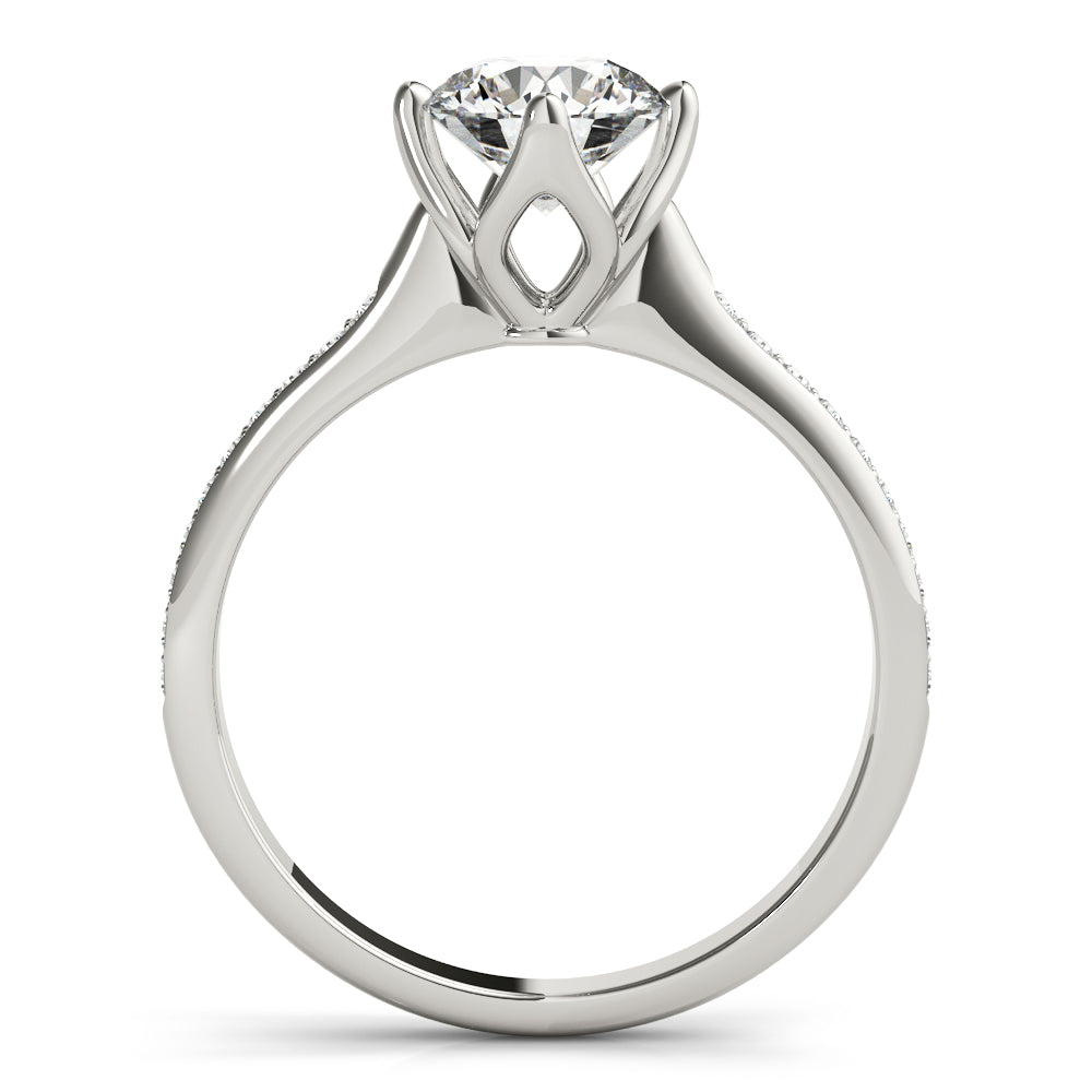 Single Row Prong Set Engagement Ring
