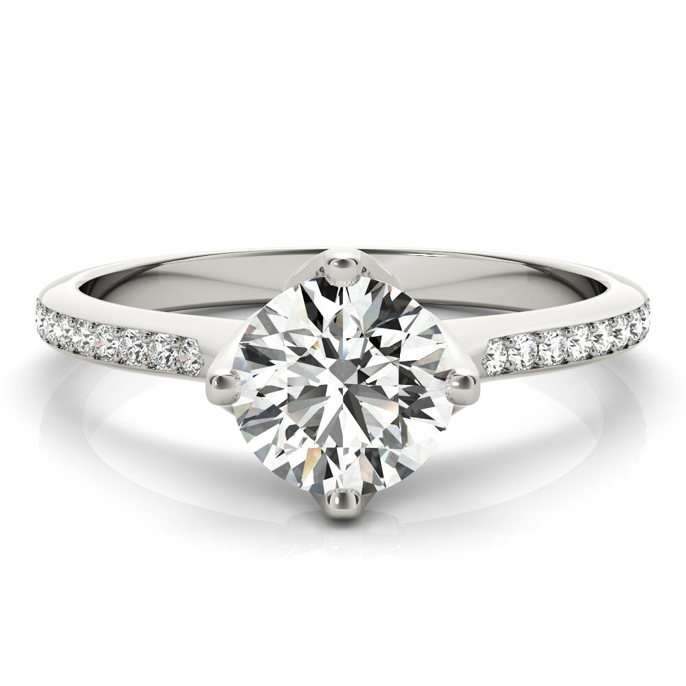 Single Row Prong Set Engagement Ring