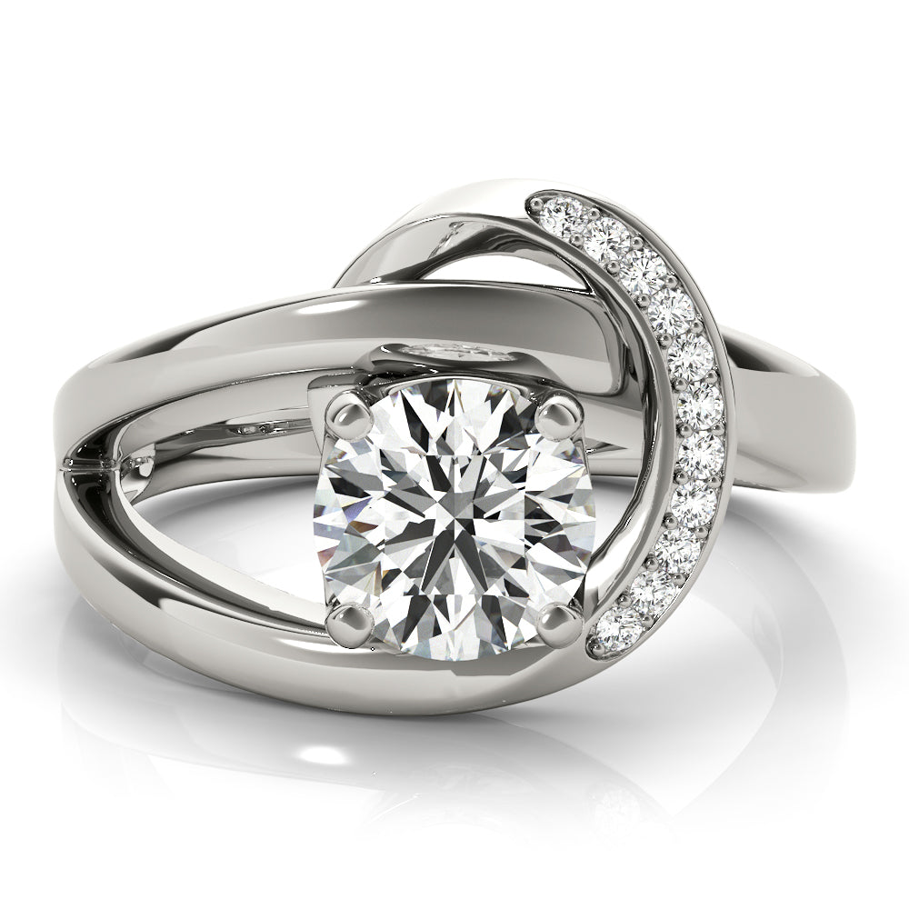 Bypass Single Row Engagement Ring