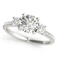 3-Stone Solitaire Split Prong Engagement Ring