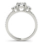 3-Stone Solitaire Split Prong Engagement Ring