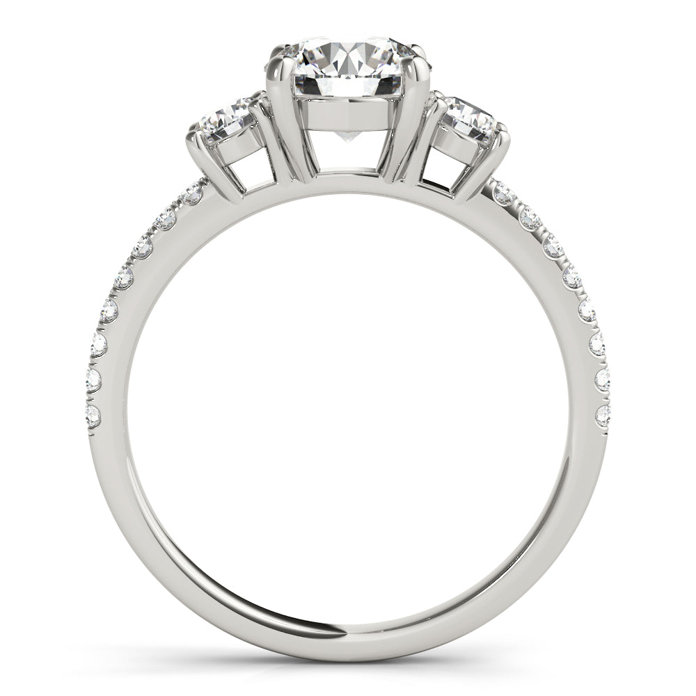3-Stone Solitaire Split Prong Engagement Ring