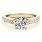 Single Row Cathedral Prong Set Engagement Ring