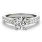 Single Row Cathedral Prong Set Engagement Ring