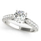 Single Row Cathedral Prong Set Engagement Ring