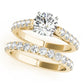 Single Row Cathedral Prong Set Engagement Ring
