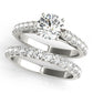 Single Row Cathedral Prong Set Engagement Ring