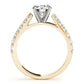 Single Row Cathedral Prong Set Engagement Ring
