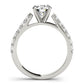 Single Row Cathedral Prong Set Engagement Ring