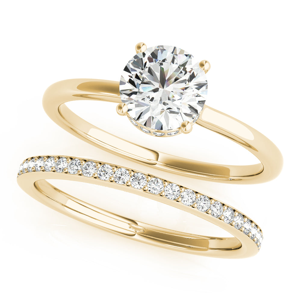 Round Hidden Halo Engagement Ring