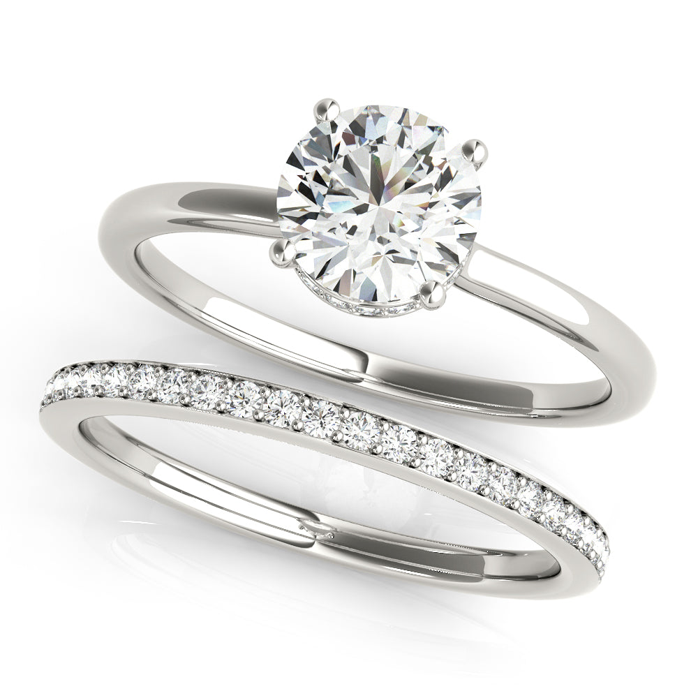 Round Hidden Halo Engagement Ring